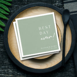 Servilleta De Papel Boda verde de la vida salvaje del mejor día del gu