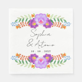 Servilleta De Papel Boda Vibrante Fiesta Floral Mexicana