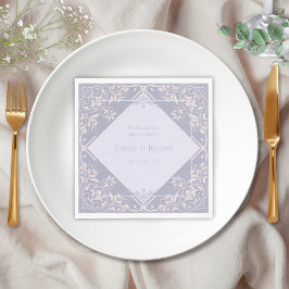 Servilleta De Papel Boda victoriano elegante lilac francés