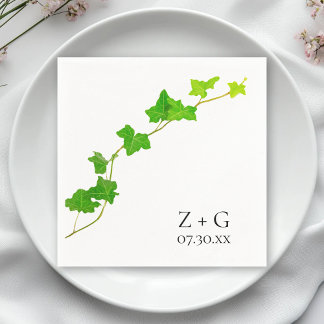 Servilleta De Papel Boda Vine Inglés Verde