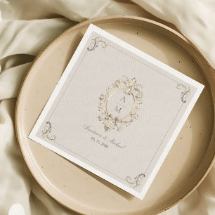 Servilleta De Papel Boda Vintage Barroco de Oro