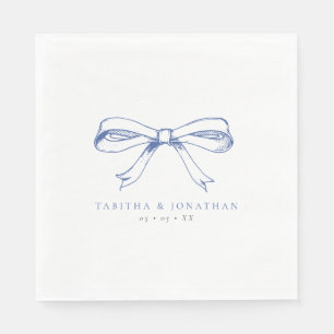 Servilleta De Papel Boda Vintage Blue Bow