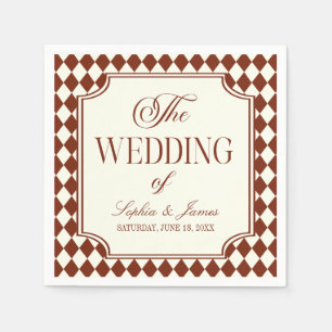 Servilleta De Papel Boda Vintage Burgundy de Dinero Antiguo de Lujo