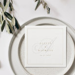 Servilleta De Papel Boda vintage elegante de caligrafía clásica<br><div class="desc">Monograma clásico moderno de pareja y diseño de nombres en color oro y gris,  simple y elegante. Ideal para bodas vintage,  boda tradicional,  boda clásico y otros eventos. Vea todas las piezas coincidentes de la colección.</div>