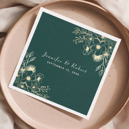 Servilleta De Papel Boda Vintage Esmeralda Verde