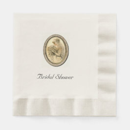 Servilleta De Papel Boda Vintage Novia Ducha Bridal Napkins Blanco