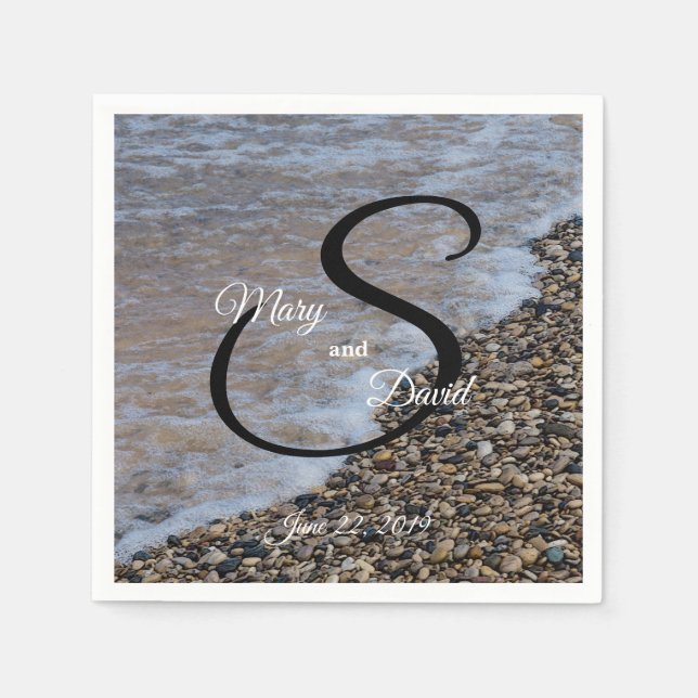 Servilleta De Papel Boda Wave Ashore (Anverso)