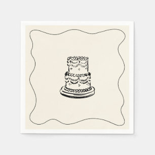 Servilleta De Papel Boda Whimsical Retro Escrito A Mano