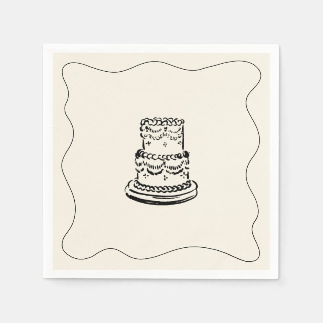 Servilleta De Papel Boda Whimsical Retro Escrito A Mano (Anverso)