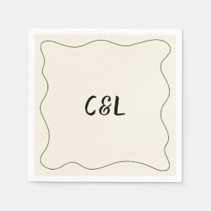 Servilleta De Papel Boda Whimsical Retro Escrito A Mano