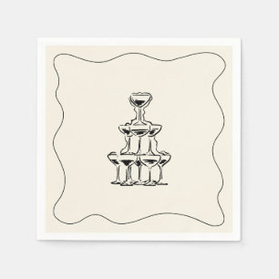Servilleta De Papel Boda Whimsical Retro Escrito A Mano