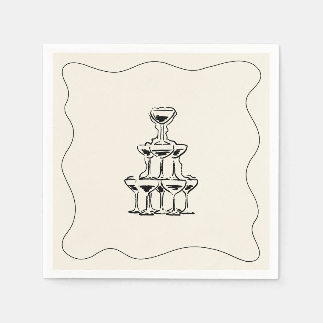 Servilleta De Papel Boda Whimsical Retro Escrito A Mano (Anverso)