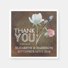 Servilleta De Papel Boda Wildflower Oak Wood