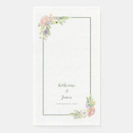 Servilleta De Papel Boda y compromiso acuarela Mariposas Florales