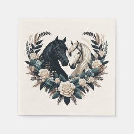 Servilleta De Papel Bodas de campo-caballos enamorados