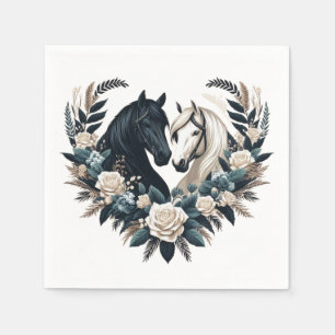 Servilleta De Papel Bodas de campo-caballos enamorados