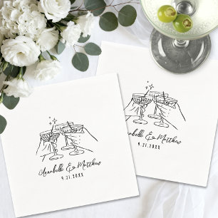 Servilleta De Papel Bodas de Cóctel Simple Personalizado Cheers