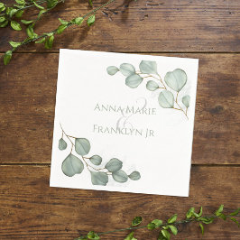 Servilleta De Papel Bodas de Eucalyptus Greenery Elegante Foliage