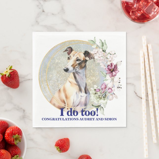 Servilleta De Papel Bodas De Greyhound Con Fotografía De Perros (In situ)