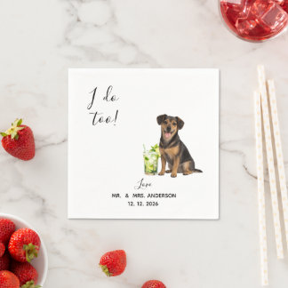 Servilleta De Papel Bodas de Mascotas con Fotos Elegantes y Modernas d
