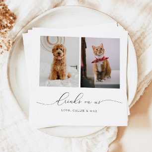 Servilleta De Papel Bodas de Mascotas Drinks On Us