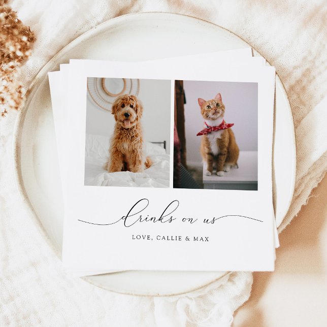 Servilleta De Papel Bodas de Mascotas Drinks On Us (Subido por el creador)