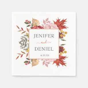Servilleta De Papel Bodas de Otoño Hojas Elegantes de Otoño