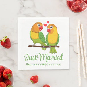 Servilleta De Papel Bodas de pájaros de amor Pájaros de amor recién ca