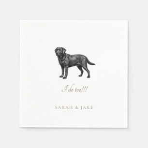 Servilleta De Papel Bodas de perro labrador negro personalizadas II