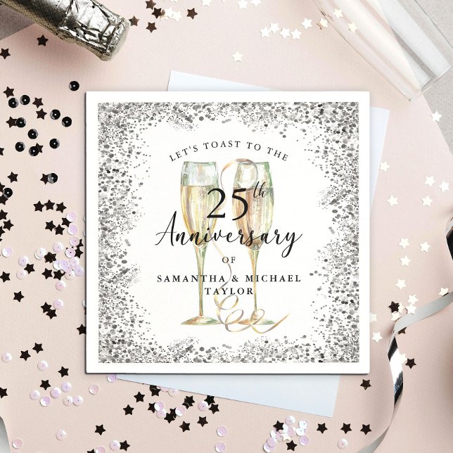 Servilleta De Papel Bodas de plata 25 Aniversario de bodas (Subido por el creador)