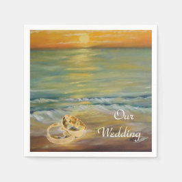 Servilleta De Papel Bodas de playa al atardecer