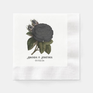 Servilleta De Papel Bodas de Rosas Negras Góticas Vintage