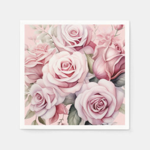 Servilleta De Papel Bodas de Rosas Rosadas