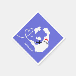 Servilleta De Papel Bodas en el extranjero Santorini Personalizados