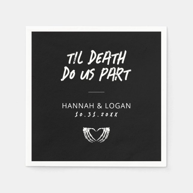 Servilleta De Papel Bodas góticos, servilletas Boda de Halloween (Anverso)