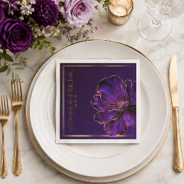 Servilleta De Papel Bodas Moradas Violetas Luminosas Modernas