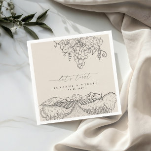 Servilleta De Papel Bodega de viñedos desatada Tostemos a Boda toscano