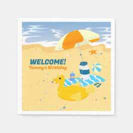 Servilleta De Papel Bodyboard divertida fiesta de cumpleaños de playa
