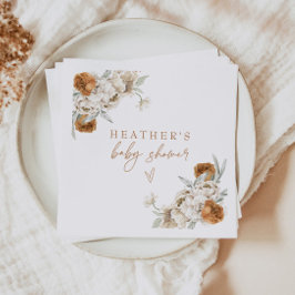 Servilleta De Papel BOHEME Terracotta Floral Bohemio Baby Shower