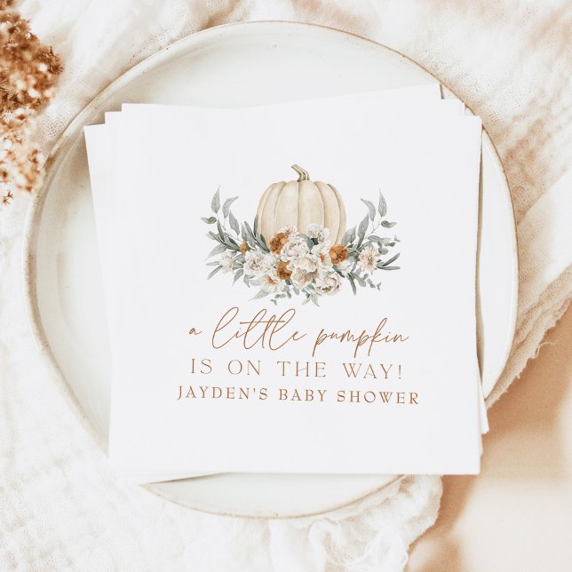 Servilleta De Papel BOHEME Terracotta Floral Calabaza Baby Shower (Subido por el creador)