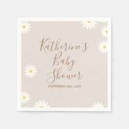 Servilleta De Papel Bohemian Daisy Floral Baby Shower Napkin