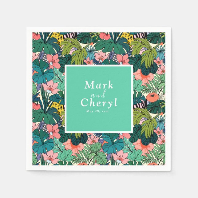 Servilleta De Papel Bohemian Hibiscus Boda (Anverso)