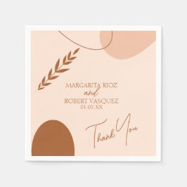 Servilleta De Papel Bohemian Tan Brown Bodas Parejas Gracias