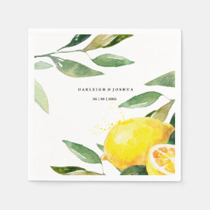 Servilleta De Papel Bohemian Watercolor Lemon Boda Napkin