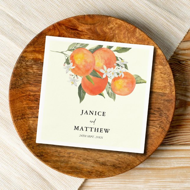 Servilleta De Papel Boho Abstract Sketchy Orange Garden Wedding (Subido por el creador)