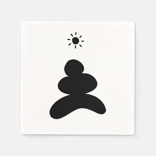 Servilleta De Papel Boho abstracto Piedra y Sol (Anverso)