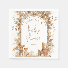 Servilleta De Papel Boho Arch Fall Woodland Animals Baby Shower