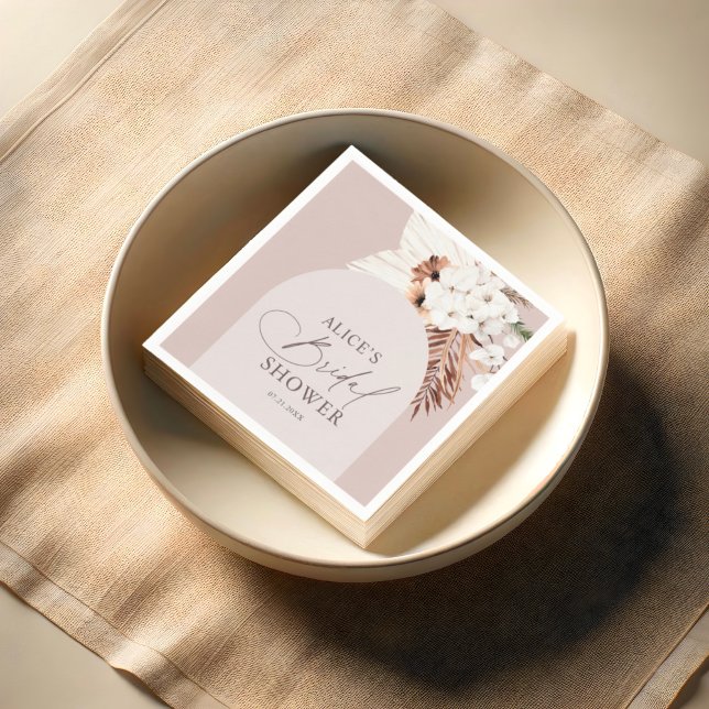 Servilleta De Papel Boho Arch Floral Dried deja a Beidal Bridal Shower (Subido por el creador)