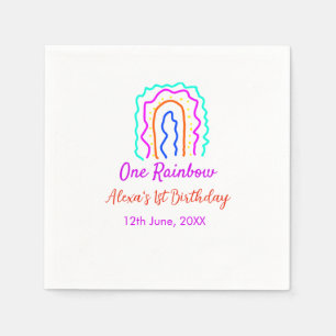 Servilleta De Papel Boho Arcoiris, un niño de cumpleaños, retro brilla