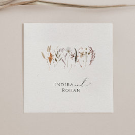 Servilleta De Papel Boho Autumn Wildflower | Boda Napkins